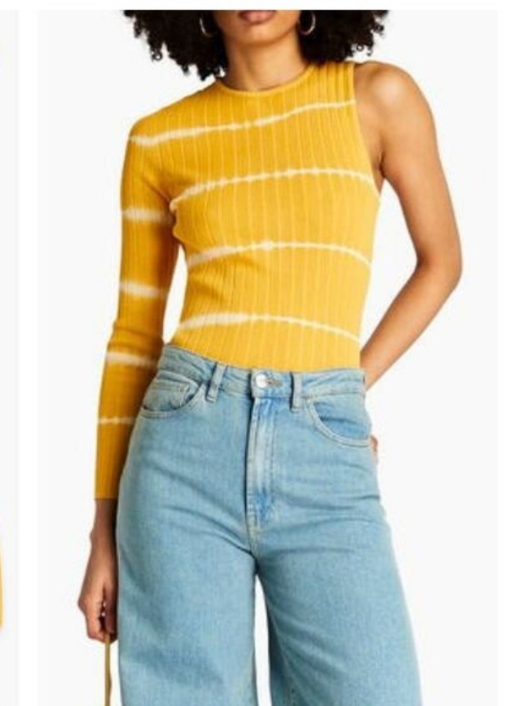Sandro Bali Ribbed Tie-Dye Yellow Top